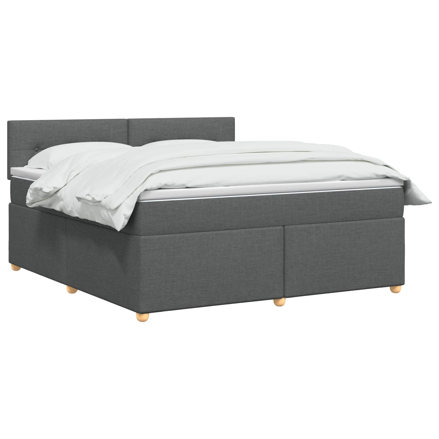 vidaXL Κρεβάτι box spring με στρώμα Σκούρο Γκρι 140 x 200 cm Ύφασμα