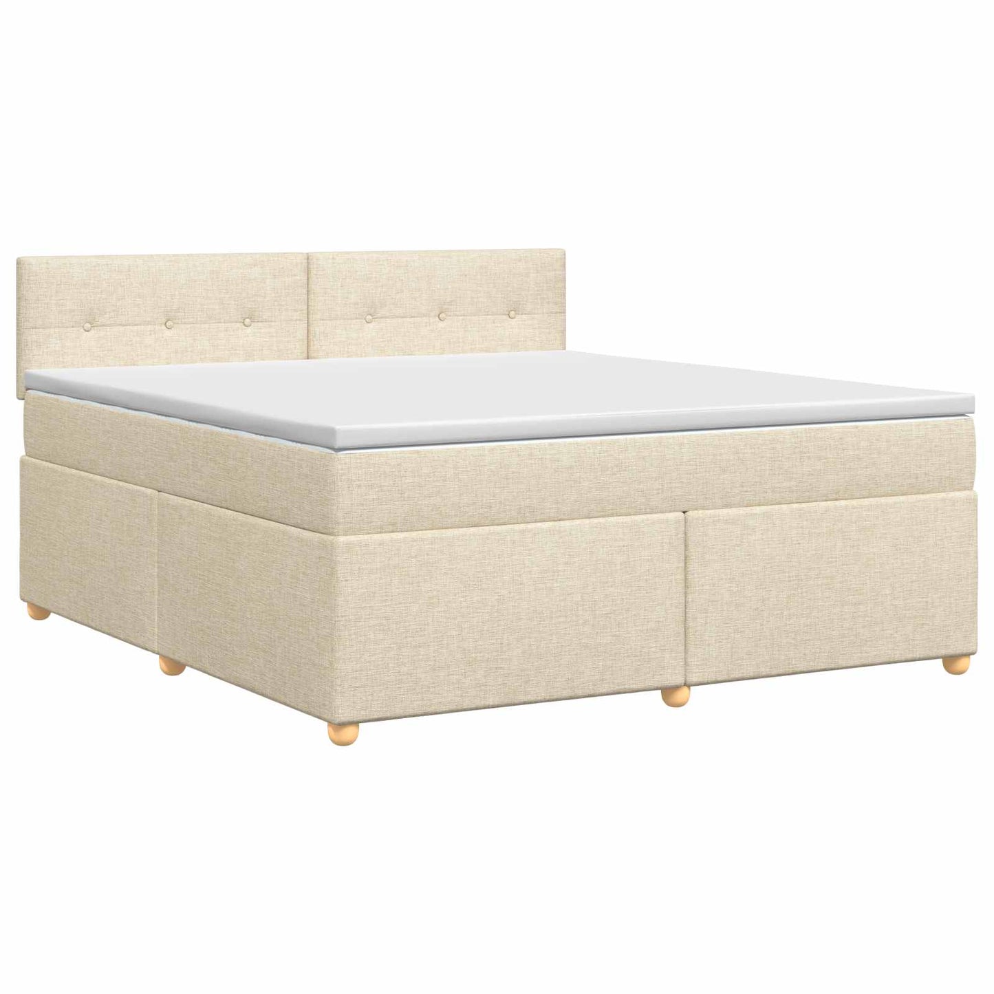 vidaXL Κρεβάτι box spring με στρώμα Κρεμ 140 x 200 cm Ύφασμα