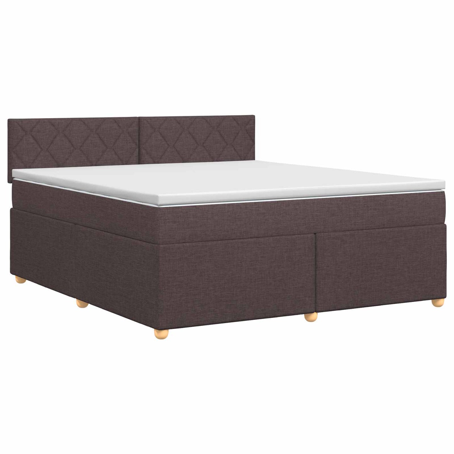 vidaXL Κρεβάτι box spring με στρώμα Σκούρο Καφέ 140 x 200 cm Ύφασμα