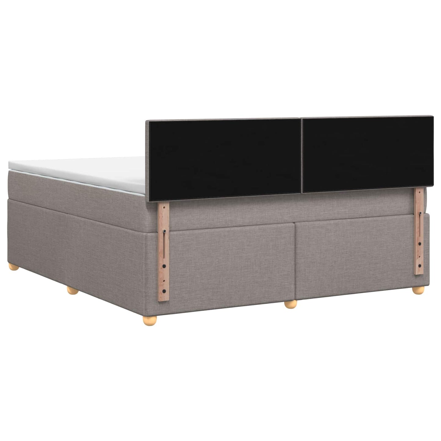 vidaXL Κρεβάτι box spring με στρώμα Taupe 160 x 200 cm Ύφασμα