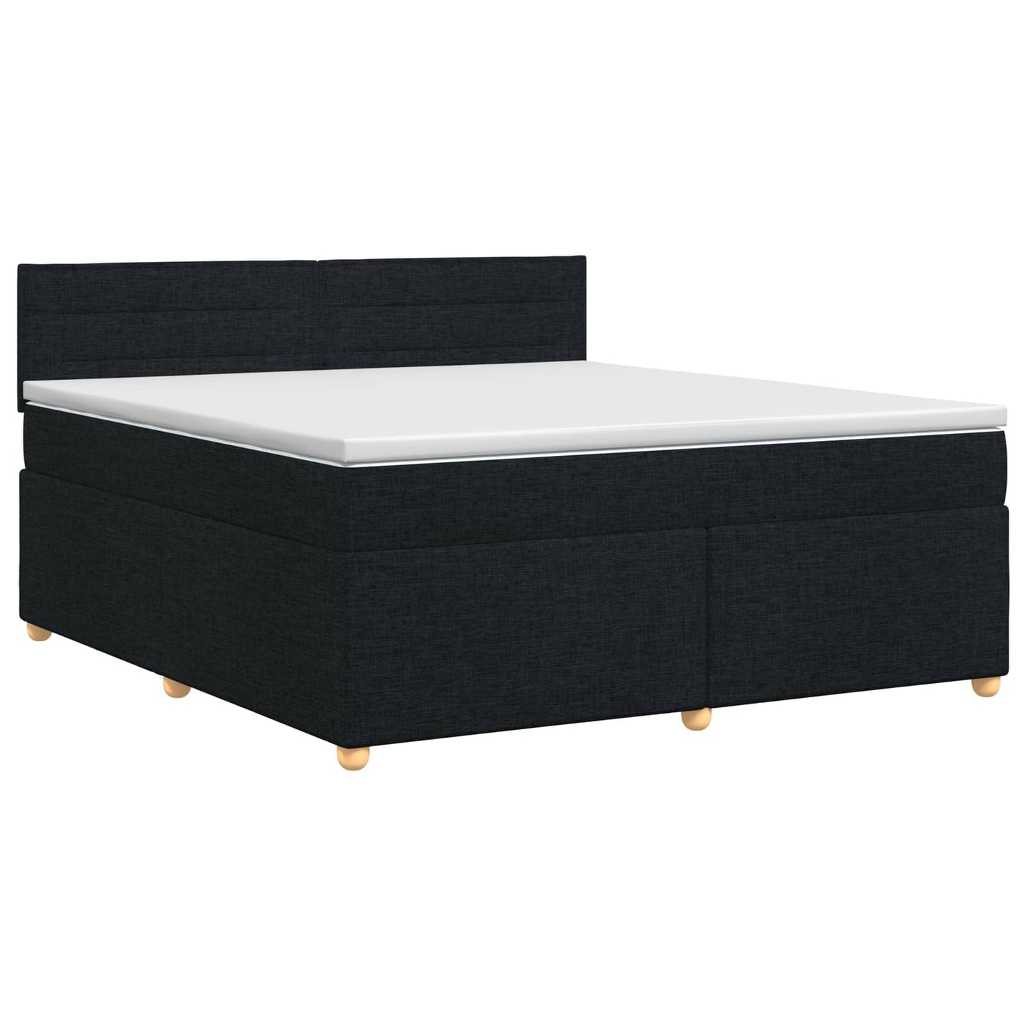 vidaXL Κρεβάτι box spring με στρώμα Μαύρο 180 x 200 cm Ύφασμα