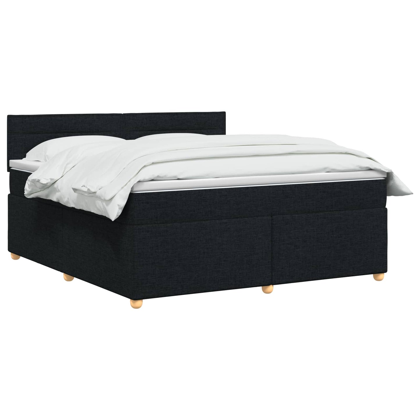 vidaXL Κρεβάτι box spring με στρώμα Μαύρο 180 x 200 cm Ύφασμα