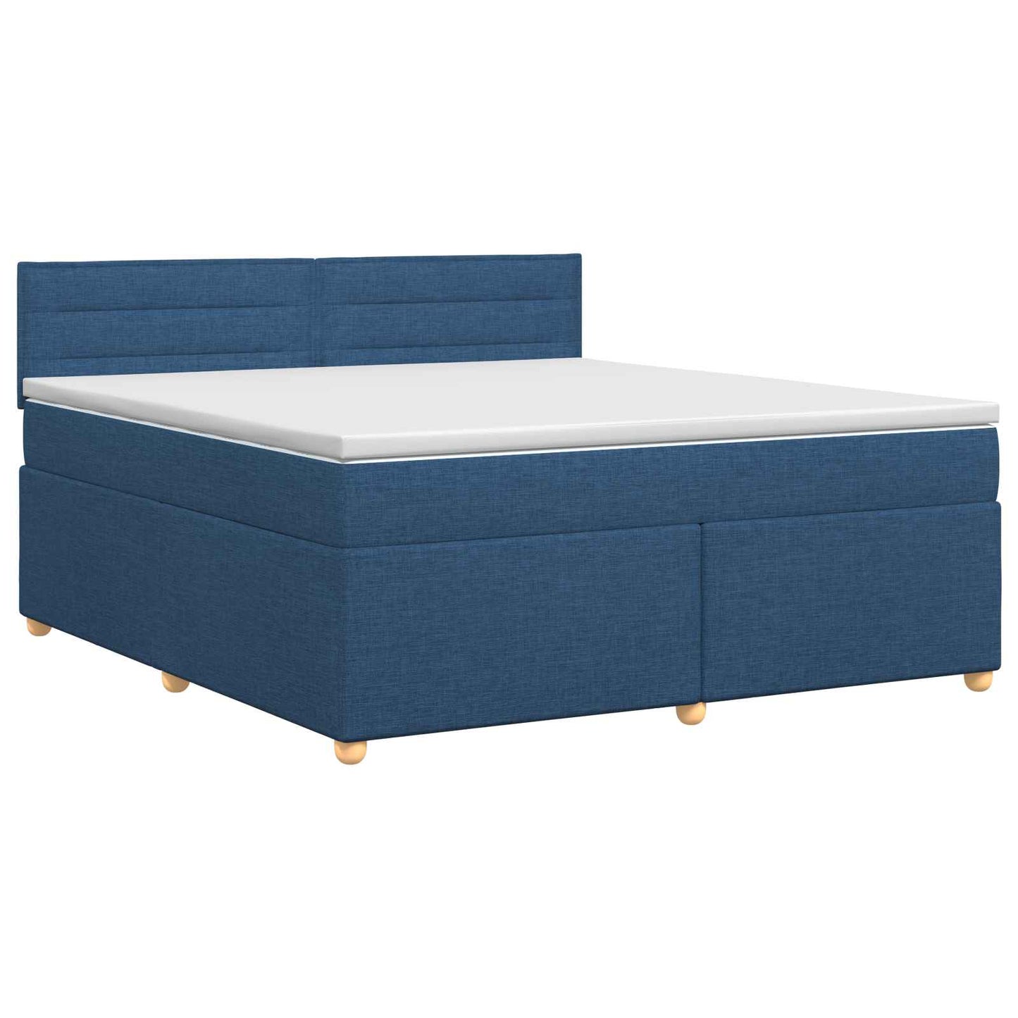 vidaXL Κρεβάτι box spring με στρώμα Μπλε 180 x 200 cm Ύφασμα