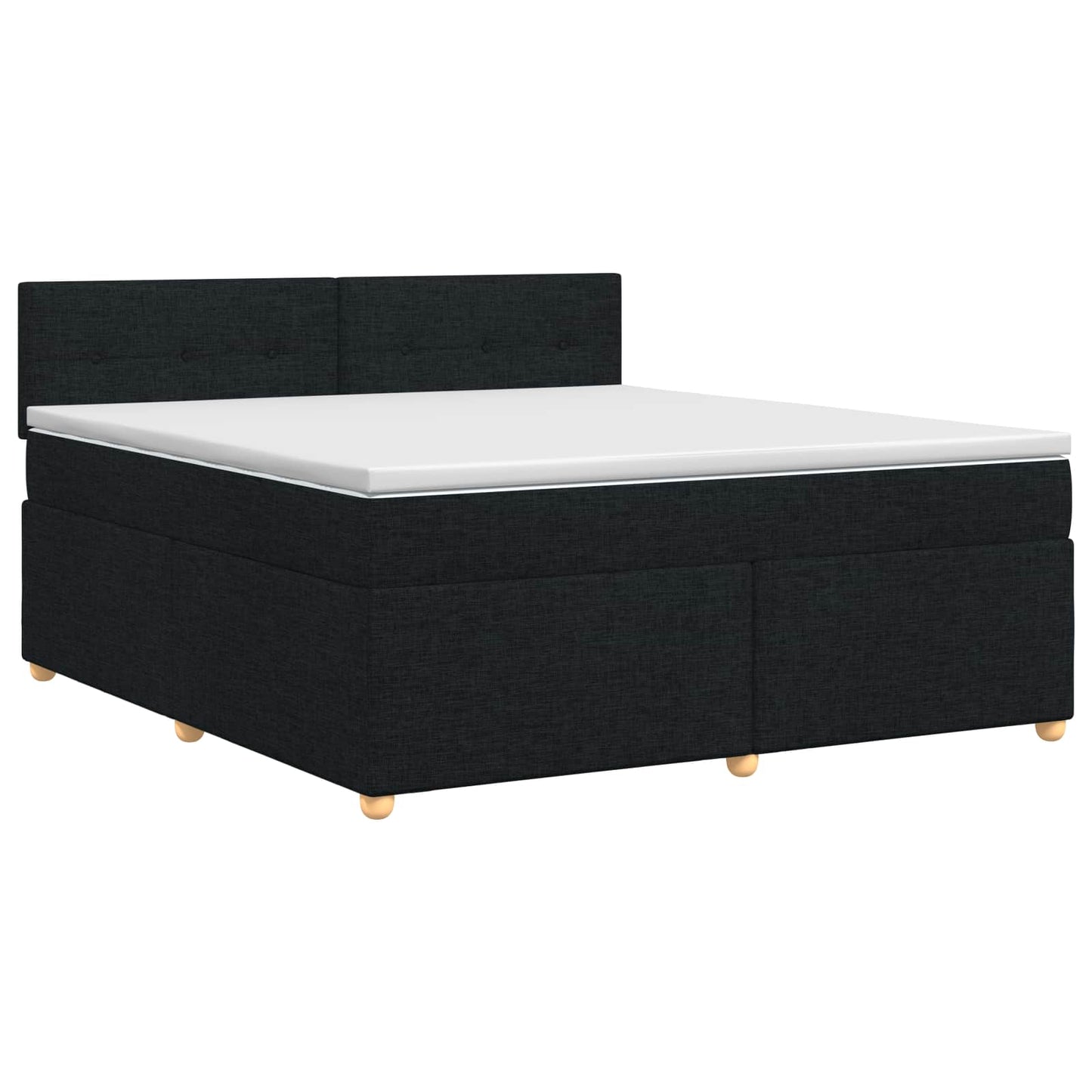 vidaXL Κρεβάτι box spring με στρώμα Μαύρο 180 x 200 cm Ύφασμα