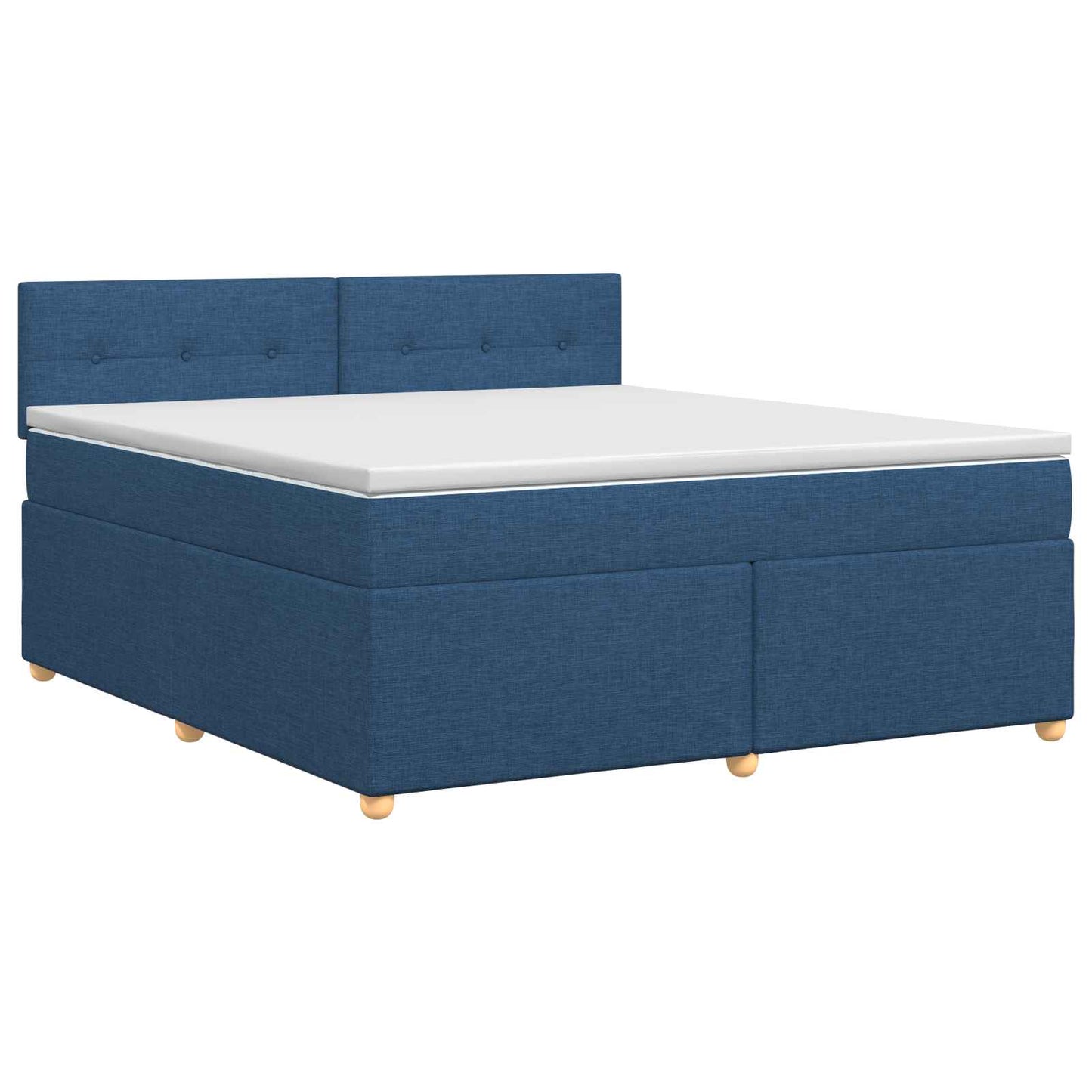 vidaXL Κρεβάτι box spring με στρώμα Μπλε 180 x 200 cm Ύφασμα