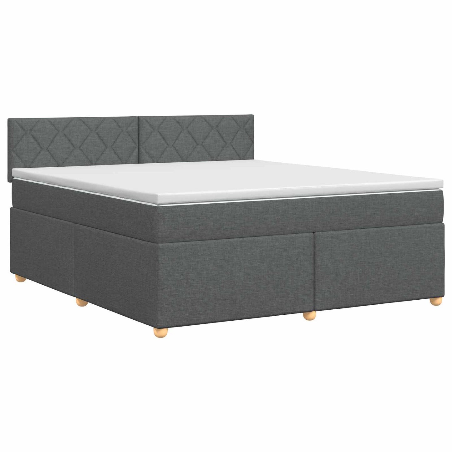 vidaXL Κρεβάτι box spring με στρώμα Σκούρο Γκρι 180 x 200 cm Ύφασμα