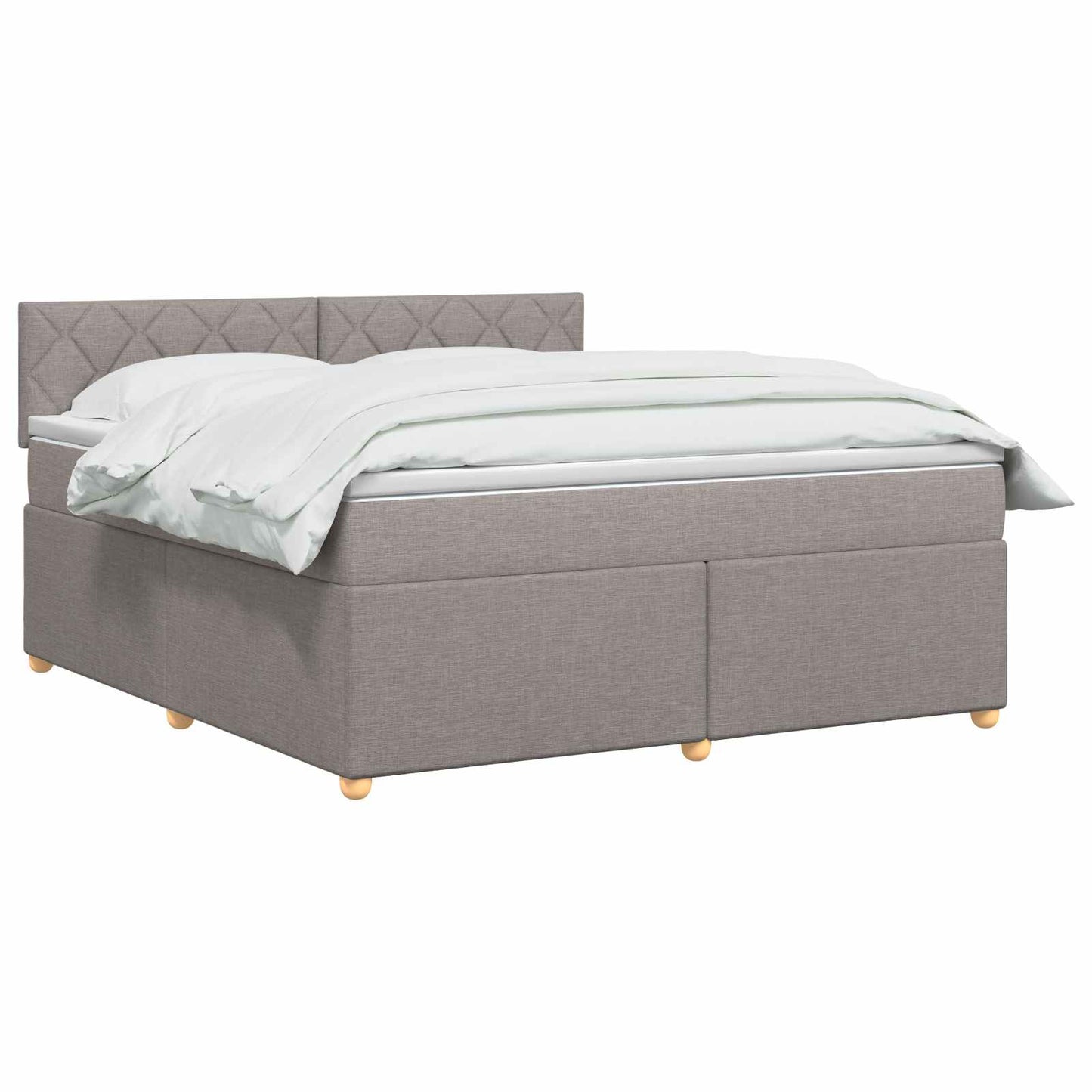 vidaXL Κρεβάτι box spring με στρώμα Taupe 180 x 200 cm Ύφασμα