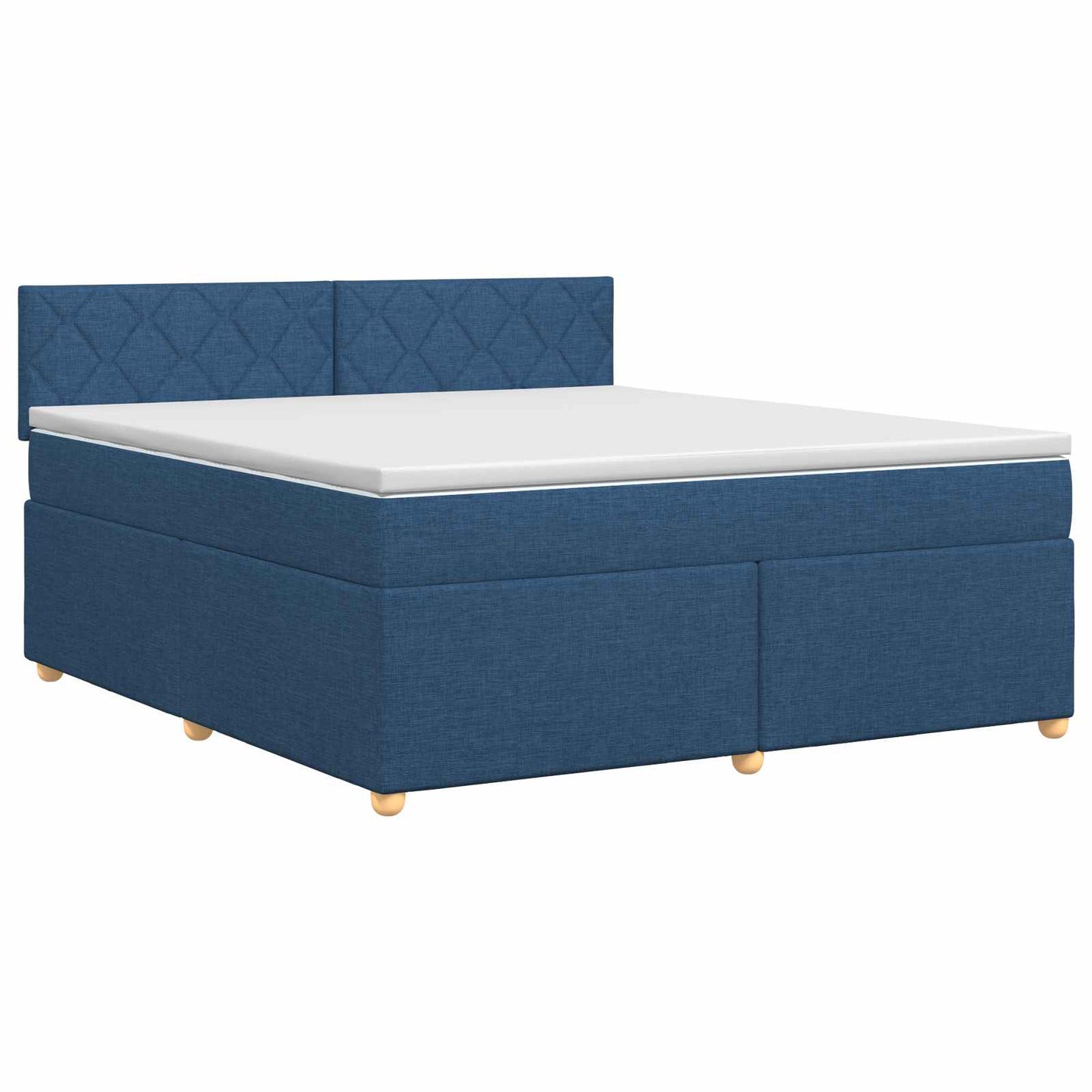 vidaXL Κρεβάτι box spring με στρώμα Μπλε 180 x 200 cm Ύφασμα