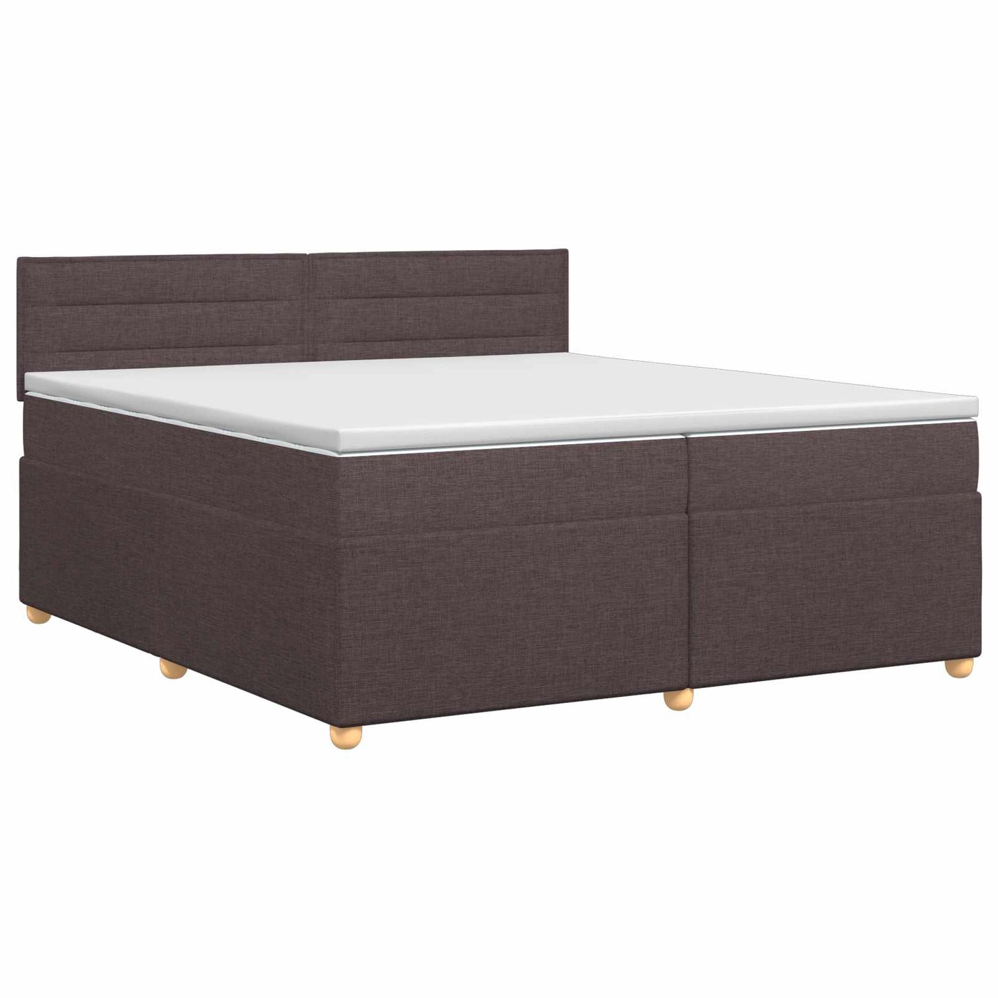vidaXL Κρεβάτι box spring με στρώμα Σκούρο Καφέ 200 x 200 cm Ύφασμα