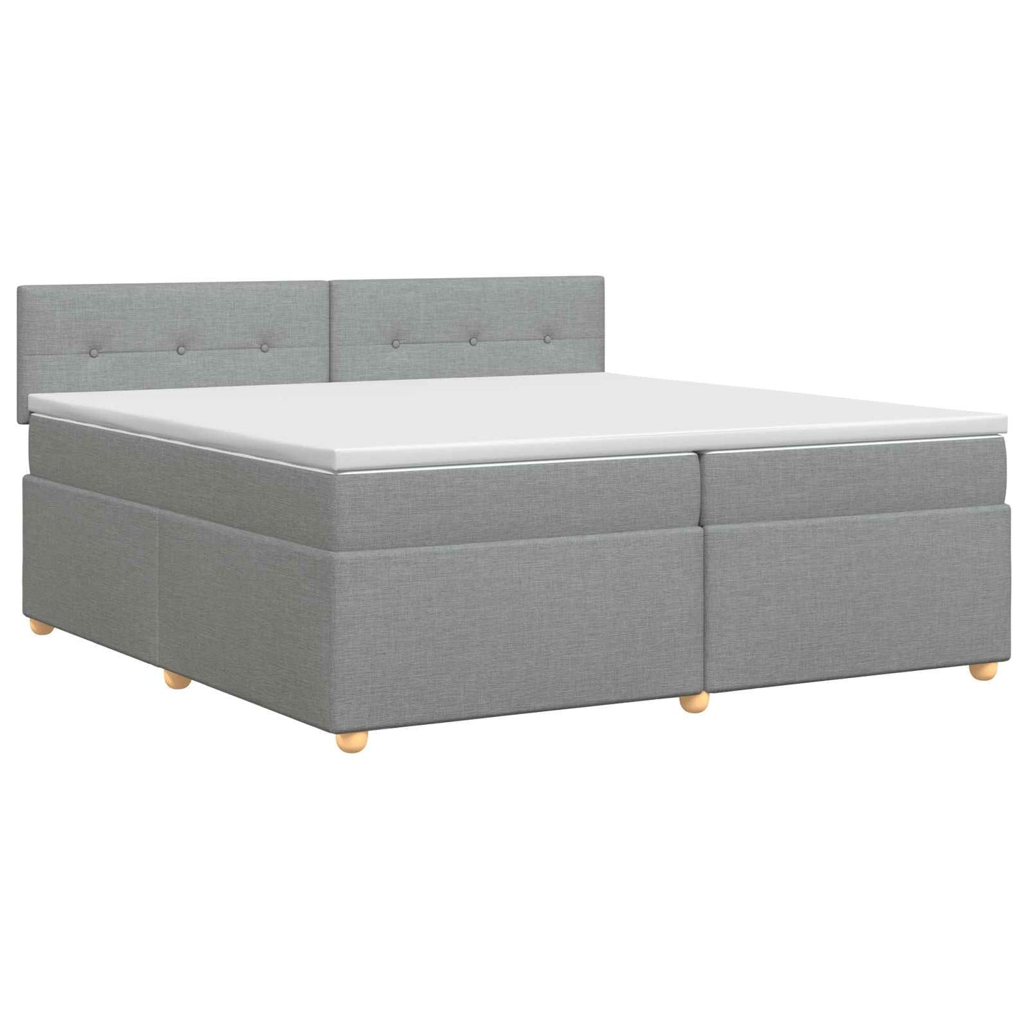 vidaXL Κρεβάτι box spring με στρώμα Ανοιχτό γκρι 200 x 200 cm Ύφασμα