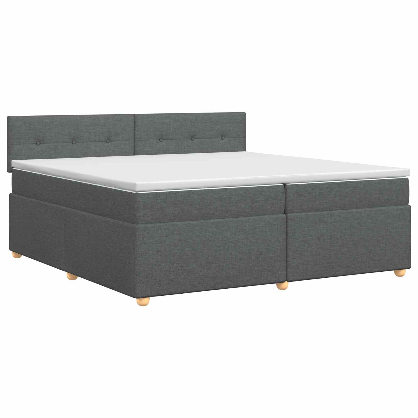 vidaXL Κρεβάτι box spring με στρώμα Σκούρο Γκρι 200 x 200 cm Ύφασμα
