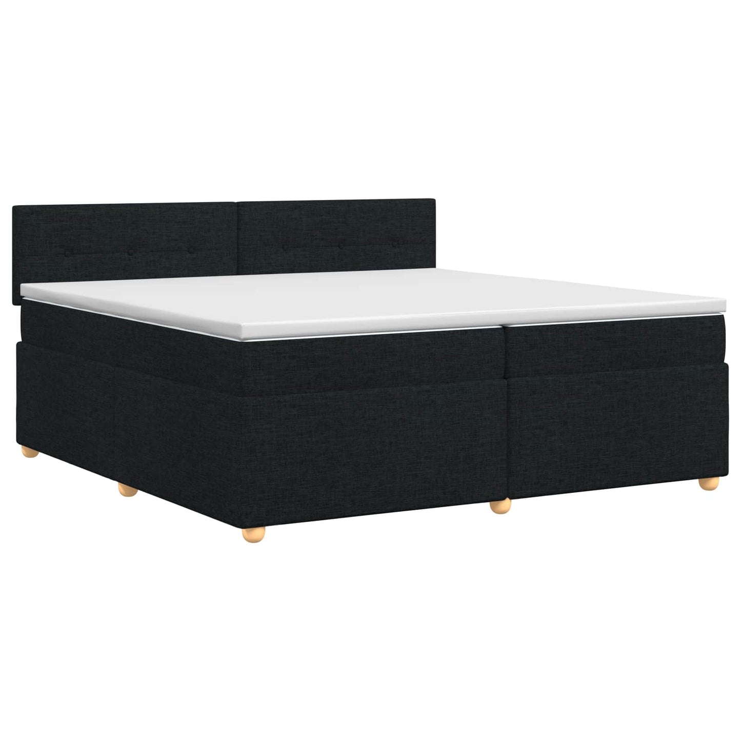 vidaXL Κρεβάτι box spring με στρώμα Μαύρο 200 x 200 cm Ύφασμα