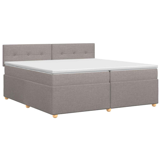 vidaXL Κρεβάτι box spring με στρώμα Taupe 200 x 200 cm Ύφασμα