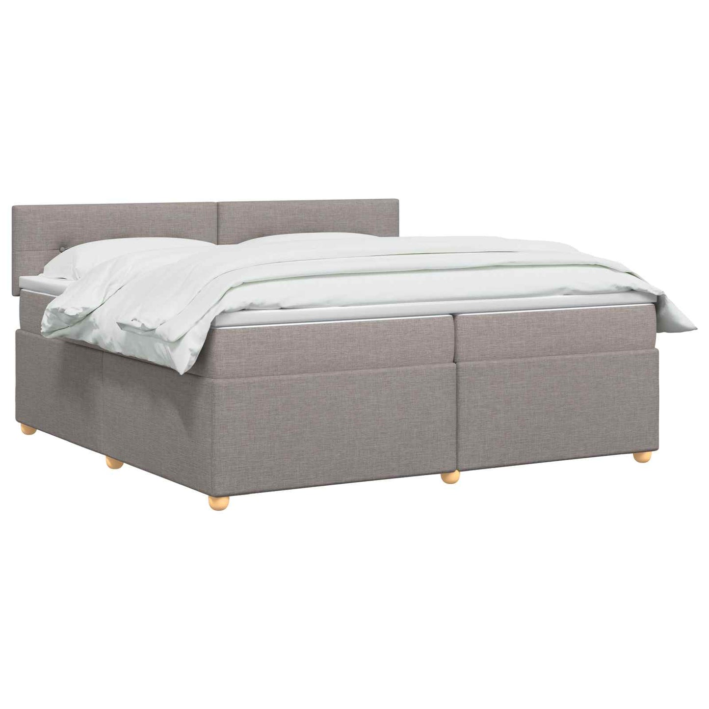 vidaXL Κρεβάτι box spring με στρώμα Taupe 200 x 200 cm Ύφασμα