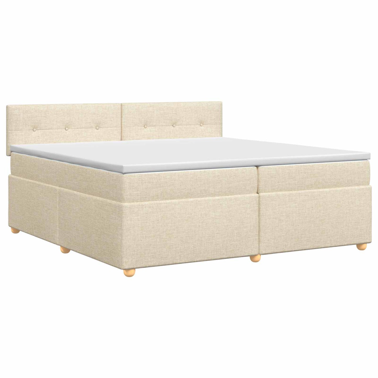 vidaXL Κρεβάτι box spring με στρώμα Κρεμ 200 x 200 cm Ύφασμα