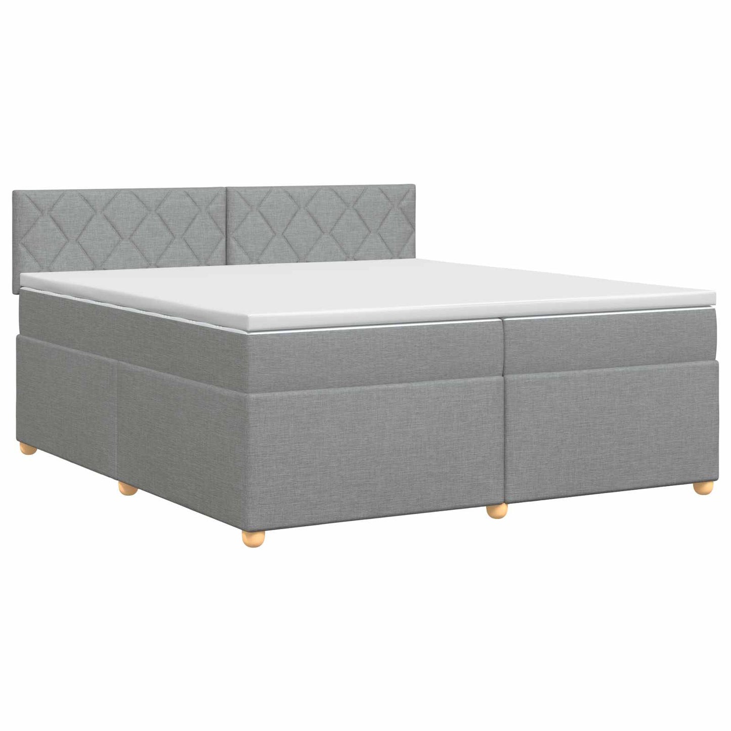 vidaXL Κρεβάτι box spring με στρώμα Ανοιχτό γκρι 200 x 200 cm Ύφασμα