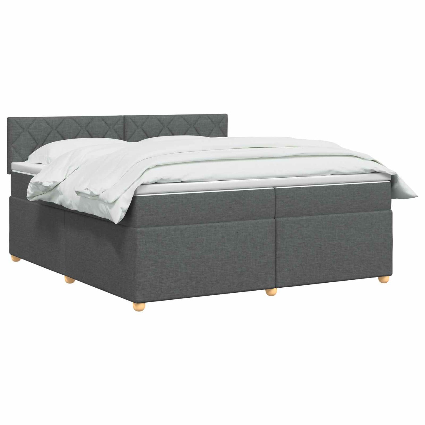 vidaXL Κρεβάτι box spring με στρώμα Σκούρο Γκρι 200 x 200 cm Ύφασμα