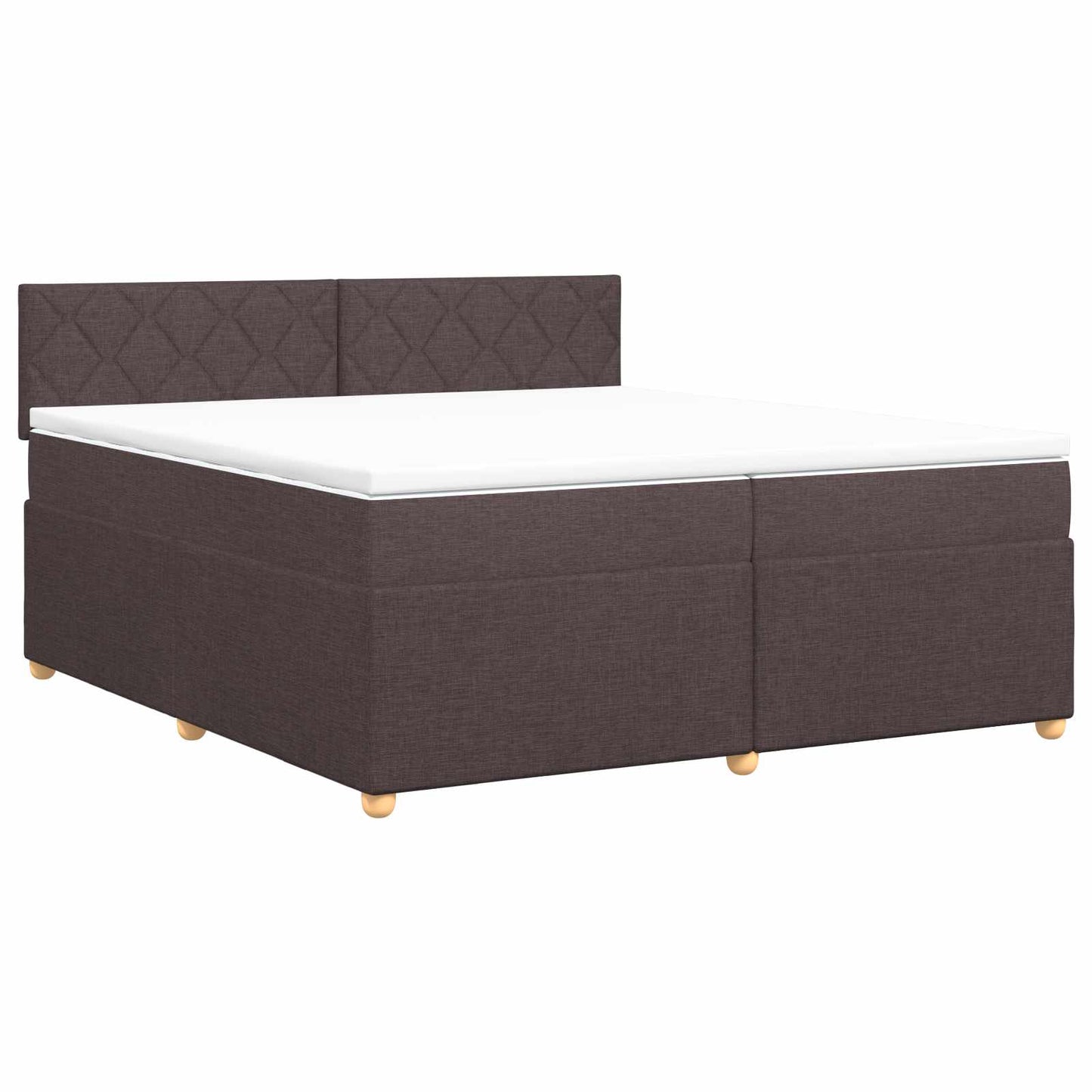 vidaXL Κρεβάτι box spring με στρώμα Σκούρο Καφέ 200 x 200 cm Ύφασμα