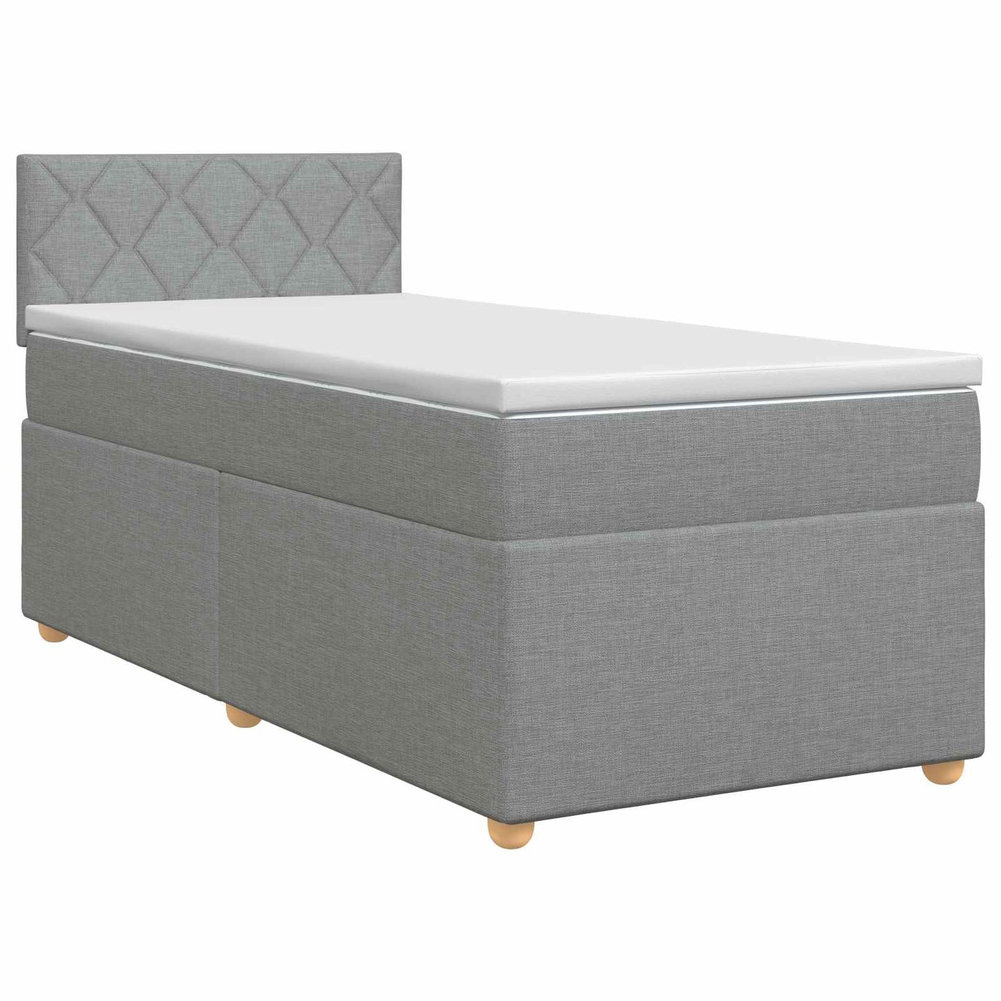 vidaXL Κρεβάτι box spring με στρώμα Ανοιχτό γκρι 90 x 190 cm Ύφασμα