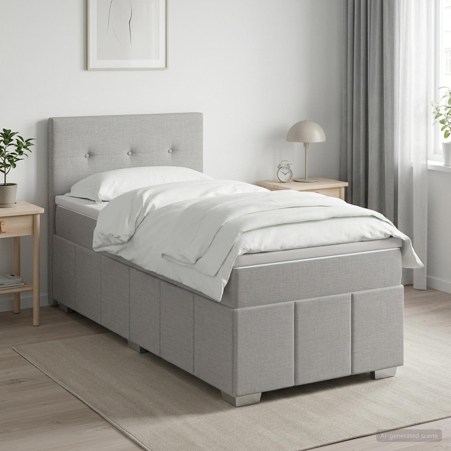 vidaXL Κρεβάτι box spring με στρώμα Ανοιχτό γκρι 80 x 200 cm Ύφασμα