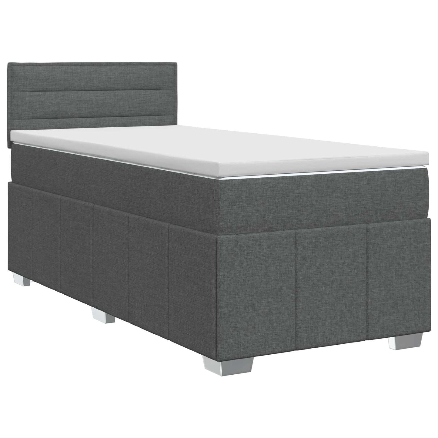 vidaXL Κρεβάτι box spring με στρώμα Σκούρο Γκρι 90 x 190 cm Ύφασμα