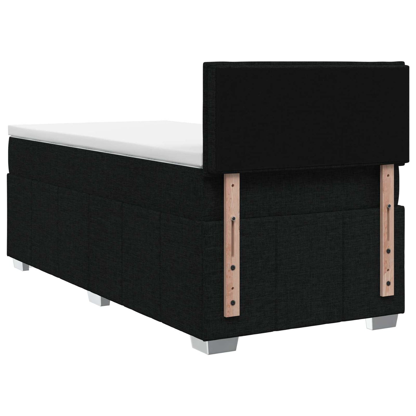 vidaXL Κρεβάτι box spring με στρώμα Μαύρο 90 x 200 cm Ύφασμα