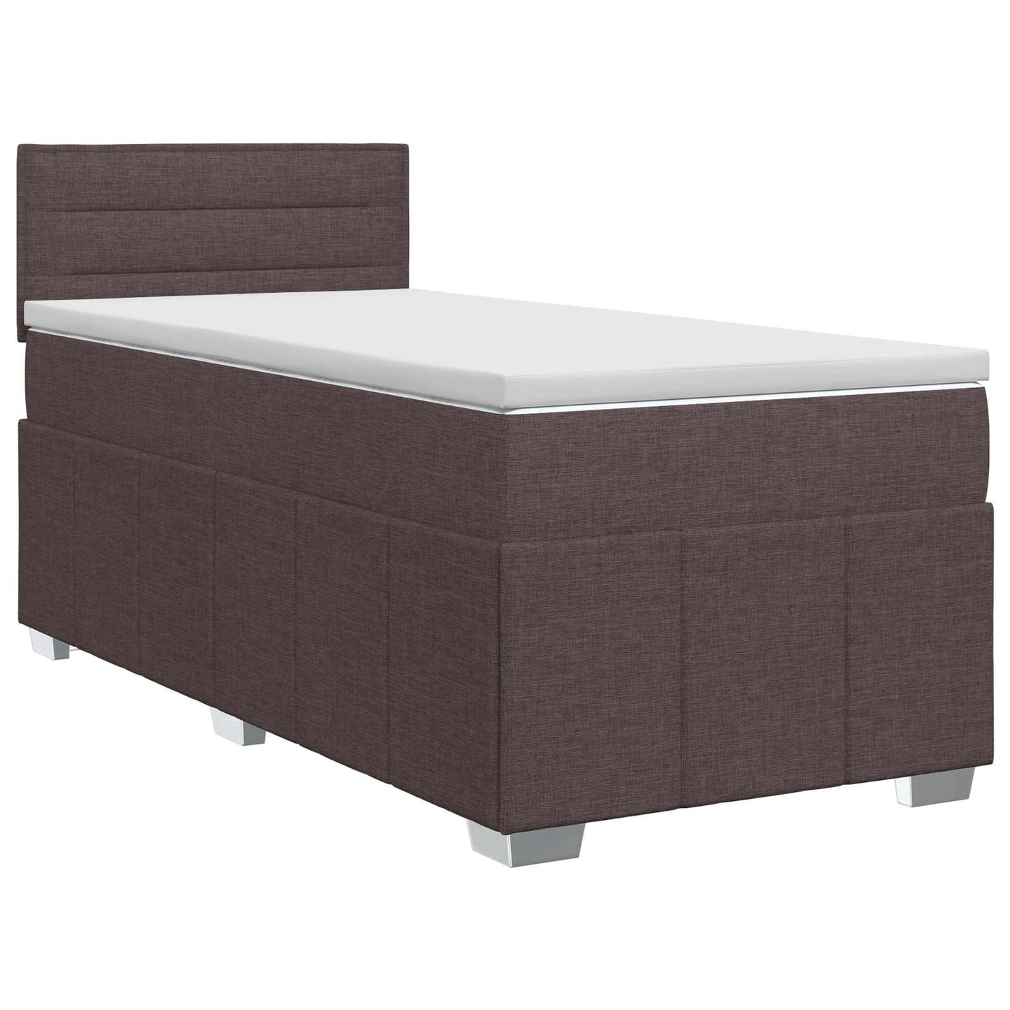 vidaXL Κρεβάτι box spring με στρώμα Σκούρο Καφέ 90 x 200 cm Ύφασμα