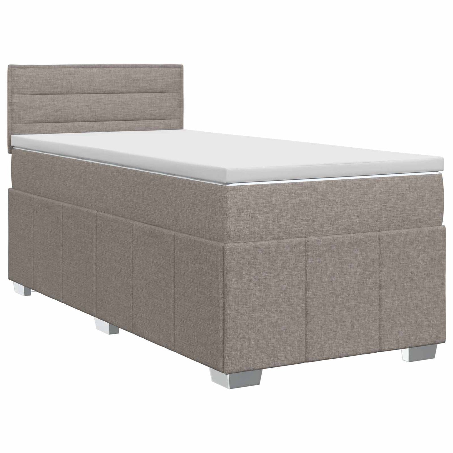vidaXL Κρεβάτι box spring με στρώμα Taupe 90 x 200 cm Ύφασμα