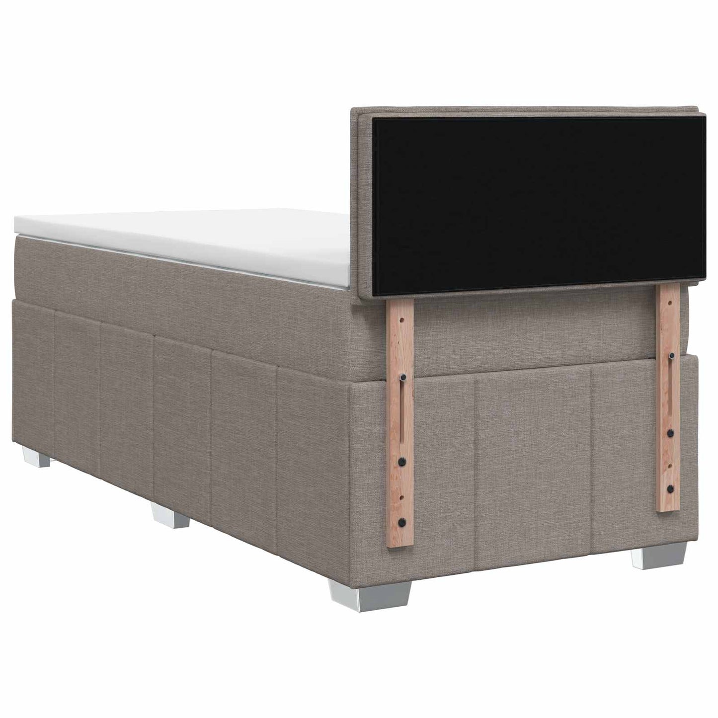 vidaXL Κρεβάτι box spring με στρώμα Taupe 90 x 200 cm Ύφασμα
