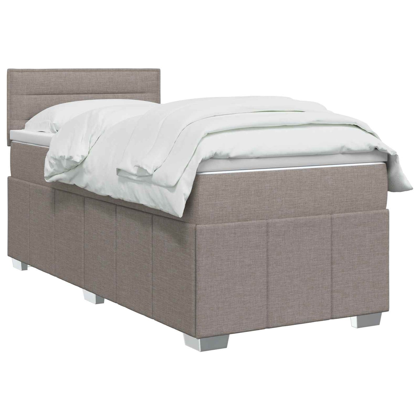 vidaXL Κρεβάτι box spring με στρώμα Taupe 90 x 200 cm Ύφασμα