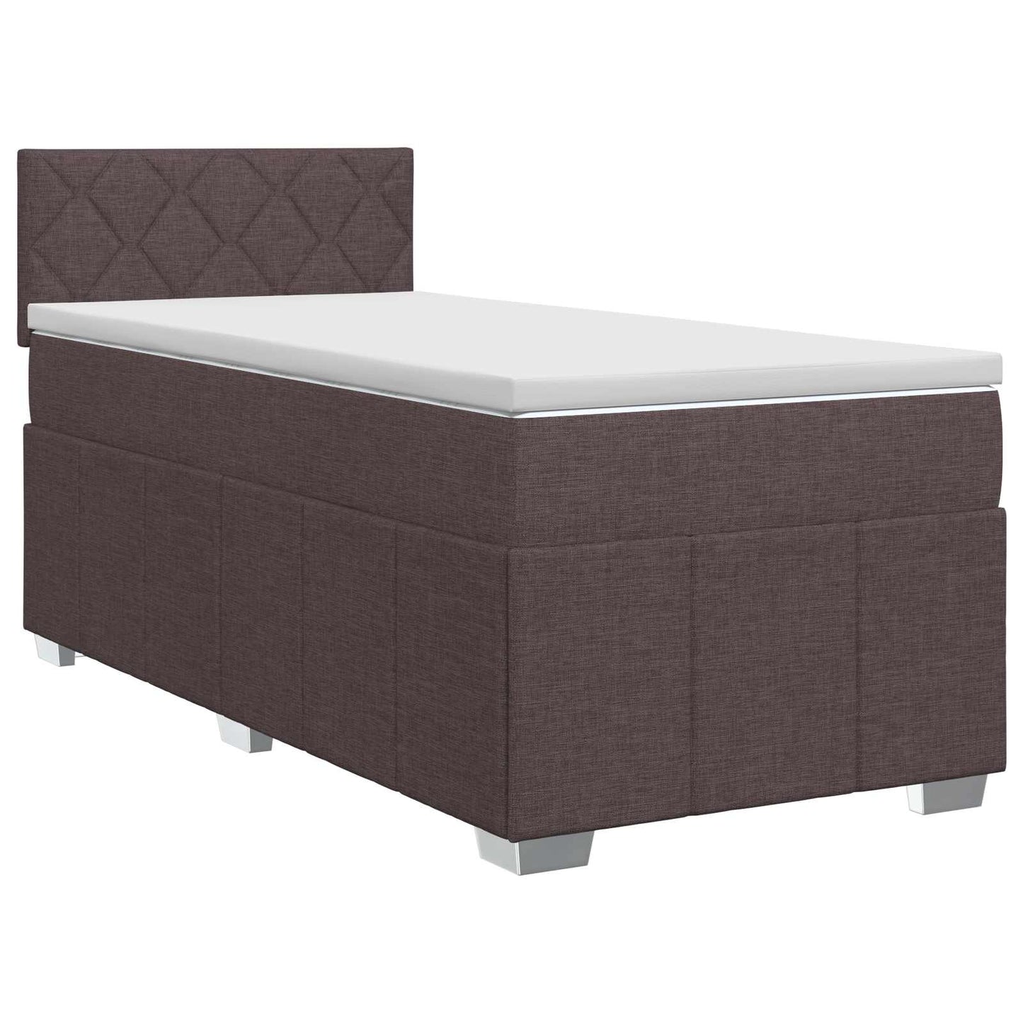 vidaXL Κρεβάτι box spring με στρώμα Σκούρο Καφέ 90 x 200 cm Ύφασμα