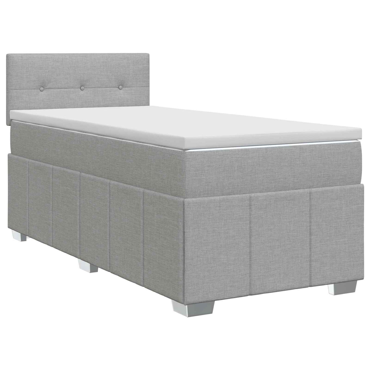 vidaXL Κρεβάτι box spring με στρώμα Ανοιχτό γκρι 100 x 200 cm Ύφασμα