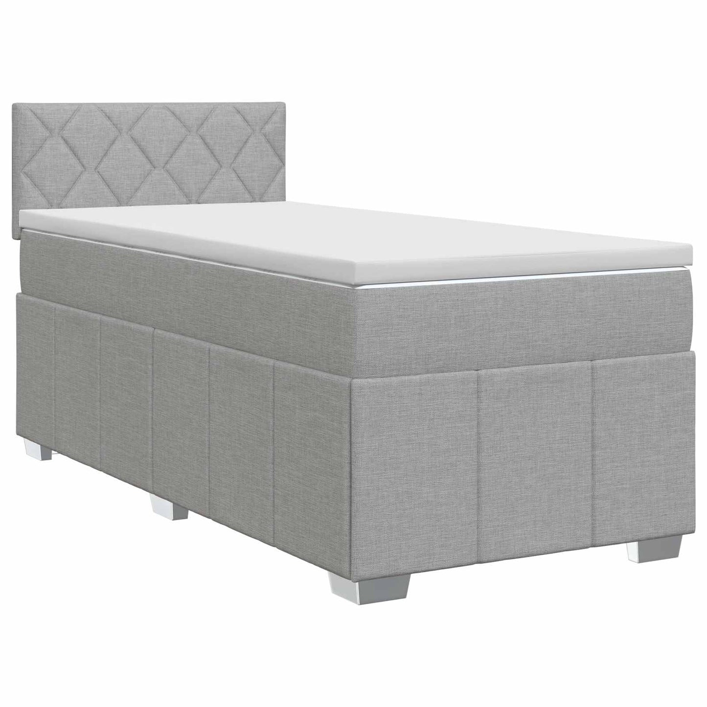 vidaXL Κρεβάτι box spring με στρώμα Ανοιχτό γκρι 100 x 200 cm Ύφασμα
