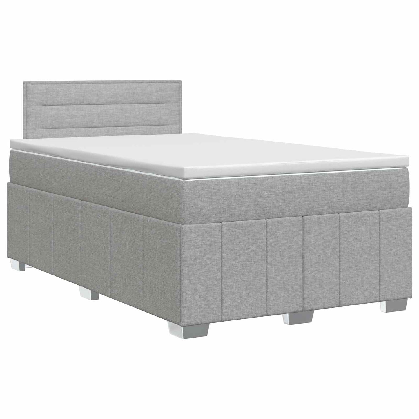 vidaXL Κρεβάτι box spring με στρώμα Ανοιχτό γκρι 120 x 190 cm Ύφασμα