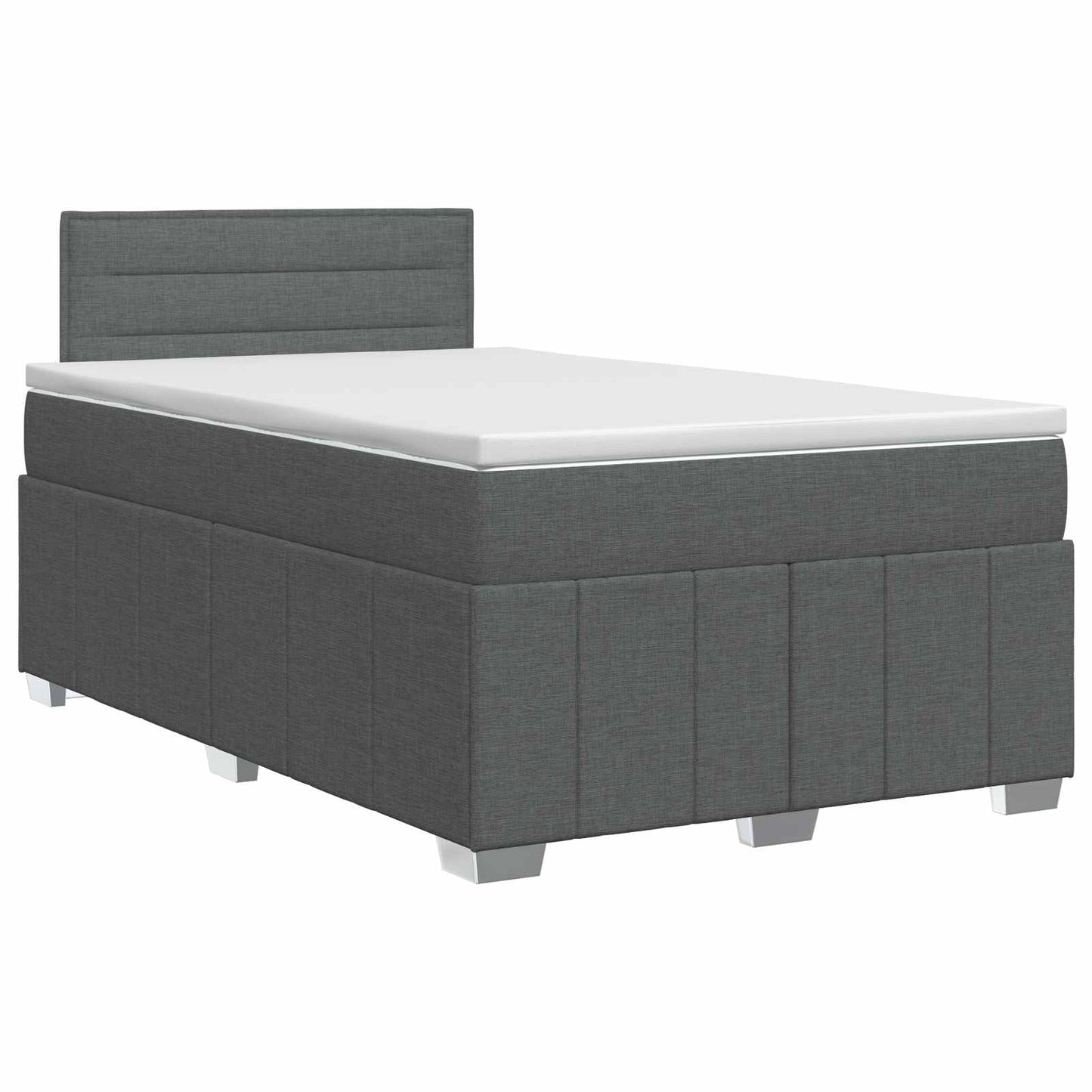 vidaXL Κρεβάτι box spring με στρώμα Σκούρο Γκρι 120 x 190 cm Ύφασμα