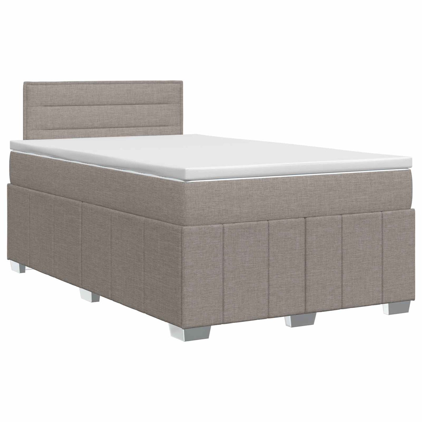 vidaXL Κρεβάτι box spring με στρώμα Taupe 120 x 190 cm Ύφασμα
