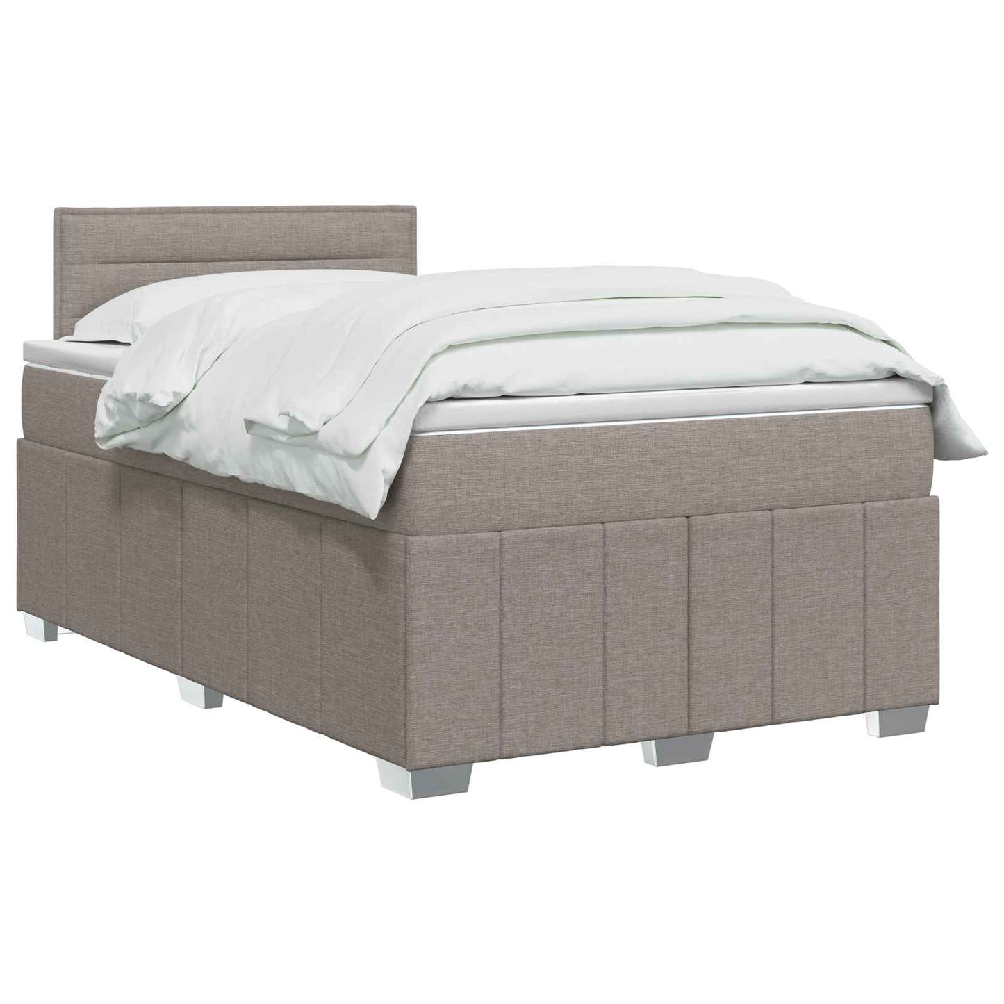 vidaXL Κρεβάτι box spring με στρώμα Taupe 120 x 190 cm Ύφασμα
