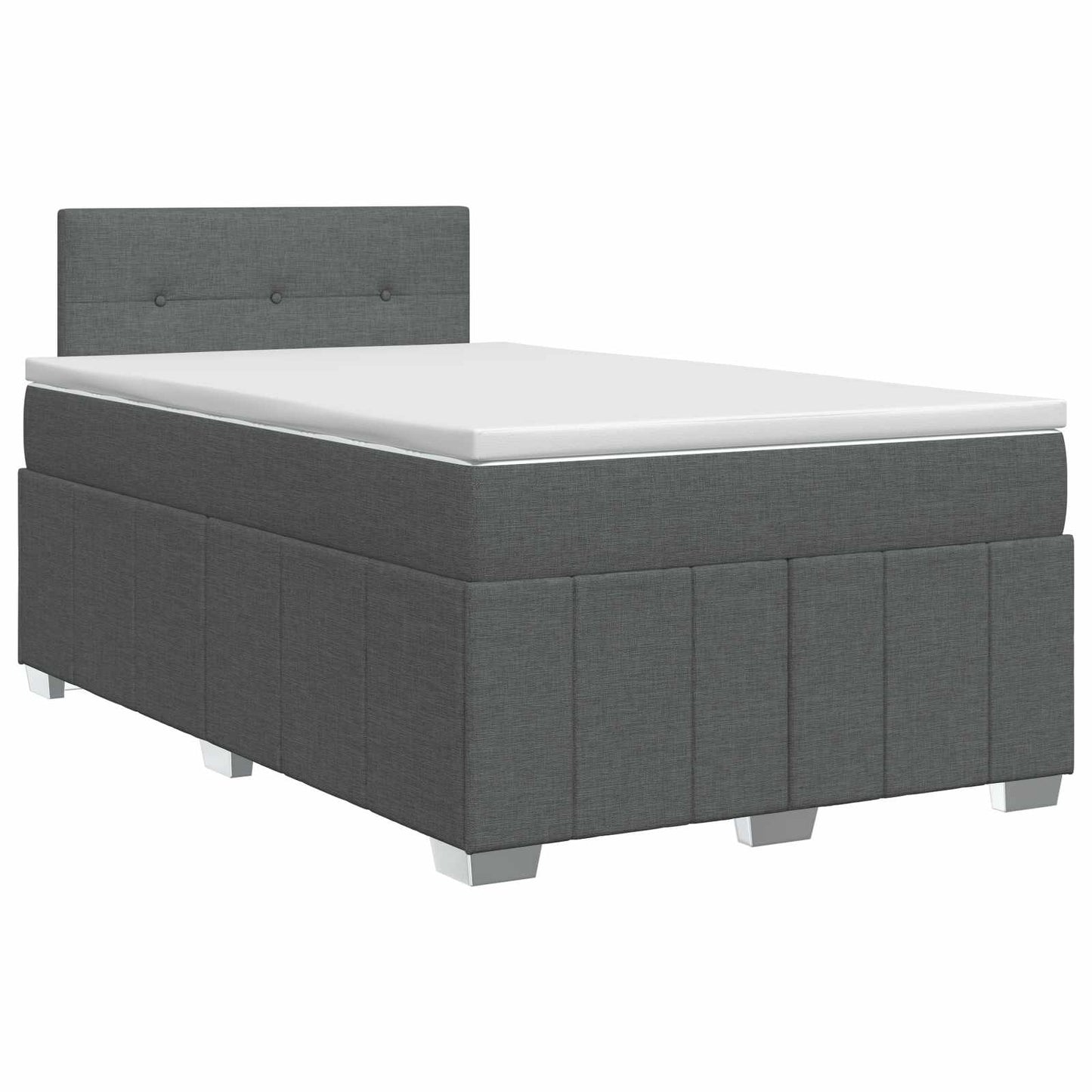 vidaXL Κρεβάτι box spring με στρώμα Σκούρο Γκρι 120 x 190 cm Ύφασμα
