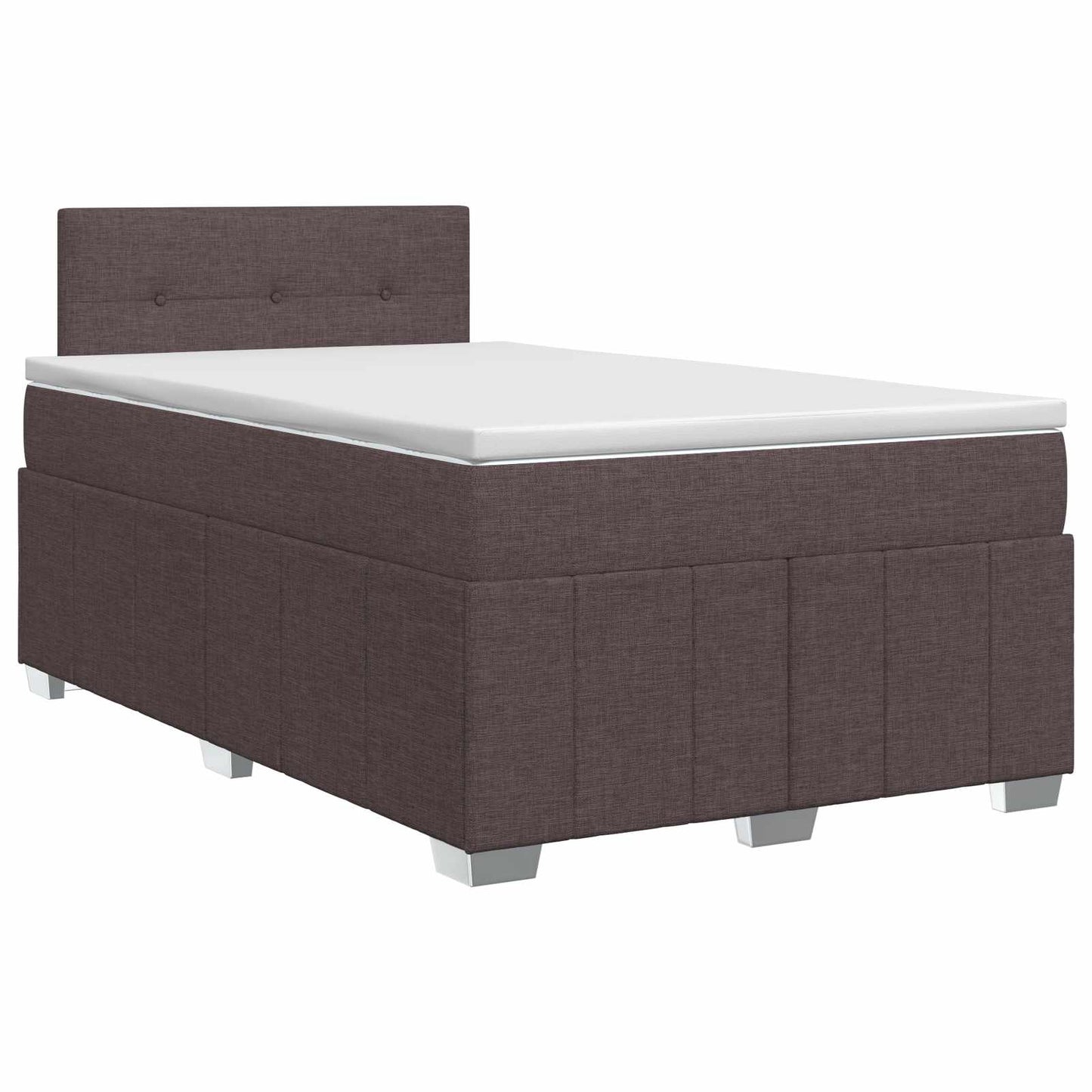 vidaXL Κρεβάτι box spring με στρώμα Σκούρο Καφέ 120 x 190 cm Ύφασμα