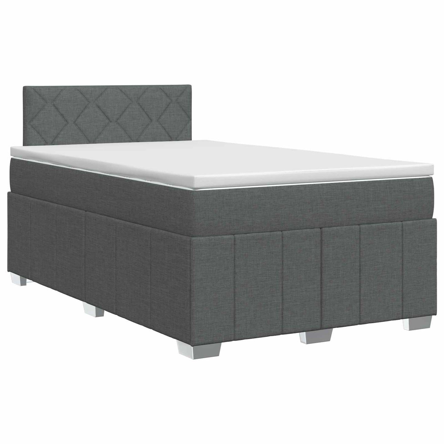 vidaXL Κρεβάτι box spring με στρώμα Σκούρο Γκρι 120 x 190 cm Ύφασμα