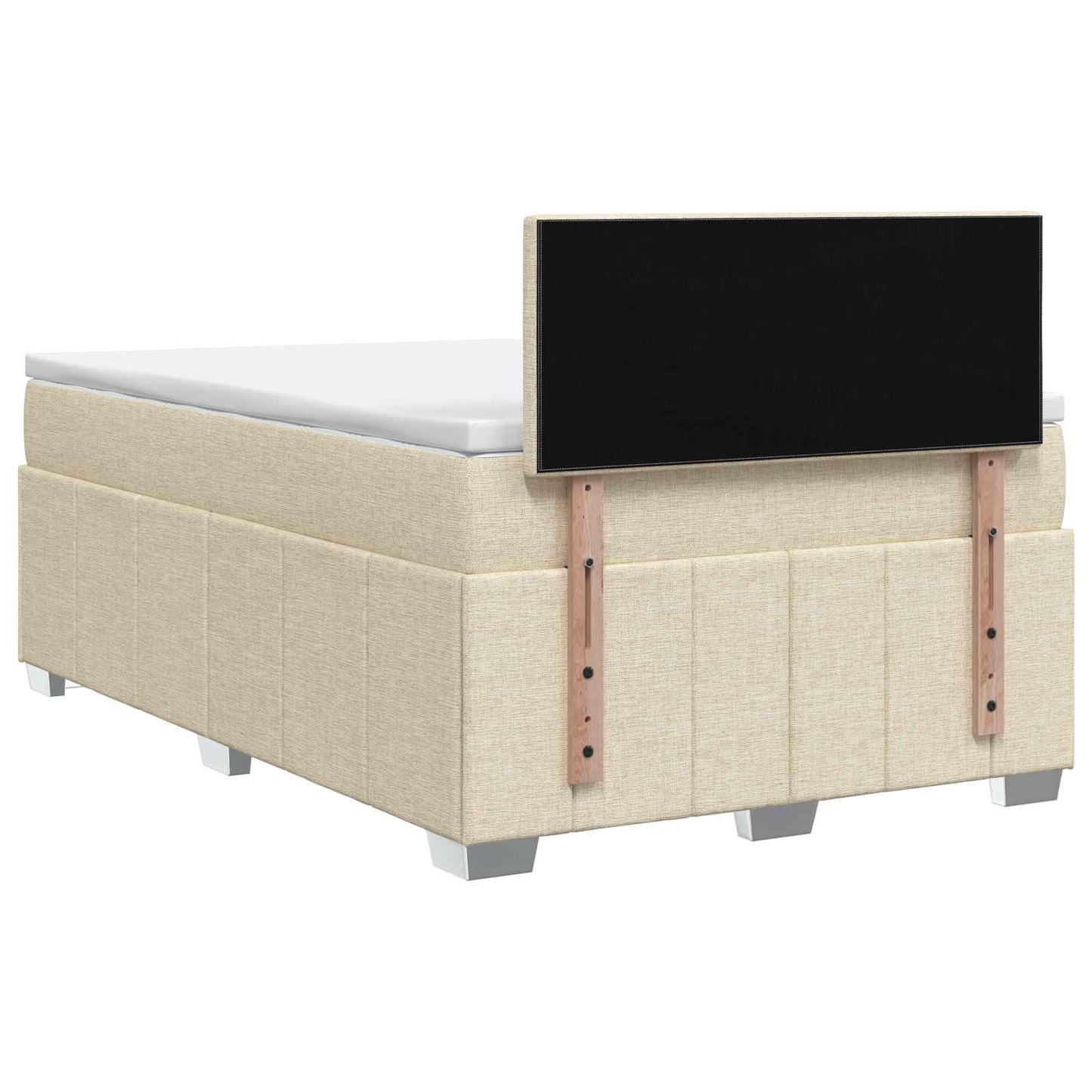 vidaXL Κρεβάτι box spring με στρώμα Κρεμ 120 x 190 cm Ύφασμα