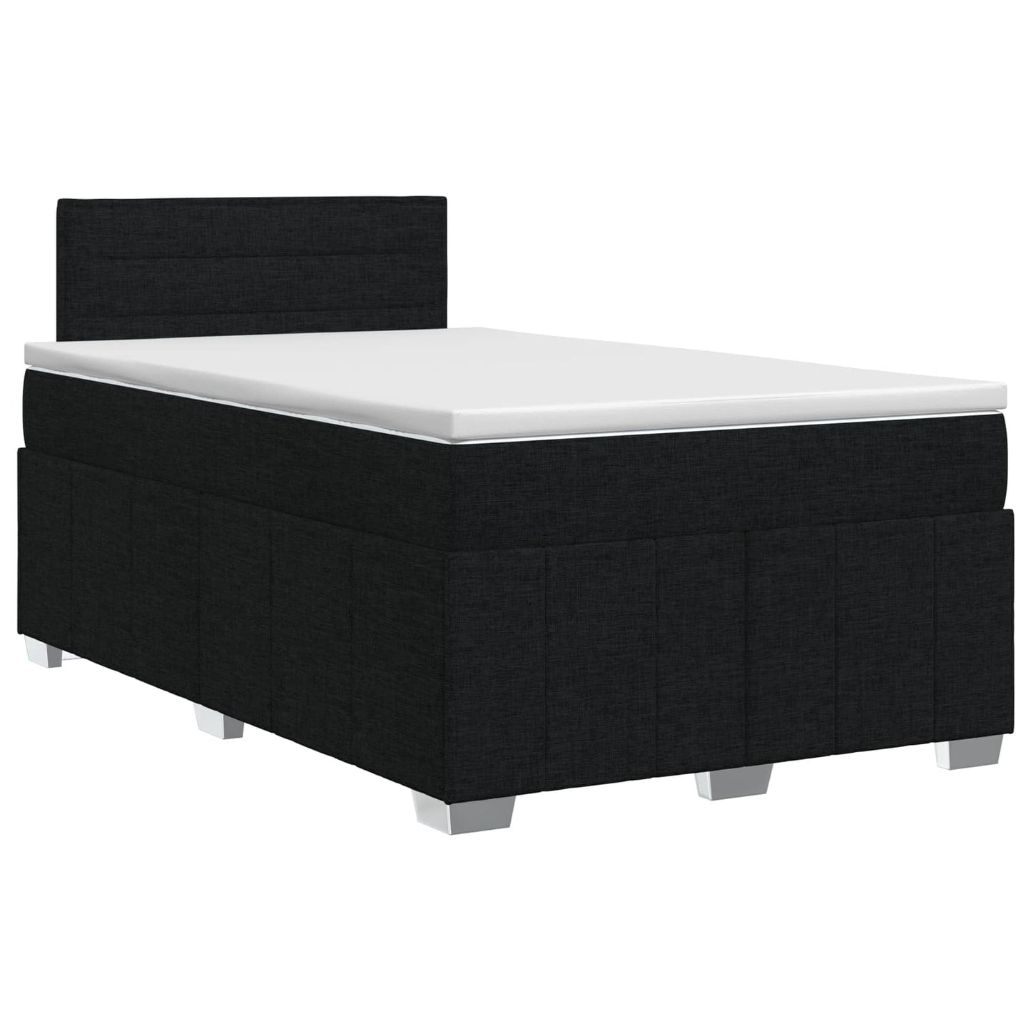 vidaXL Κρεβάτι box spring με στρώμα Μαύρο 120 x 200 cm Ύφασμα
