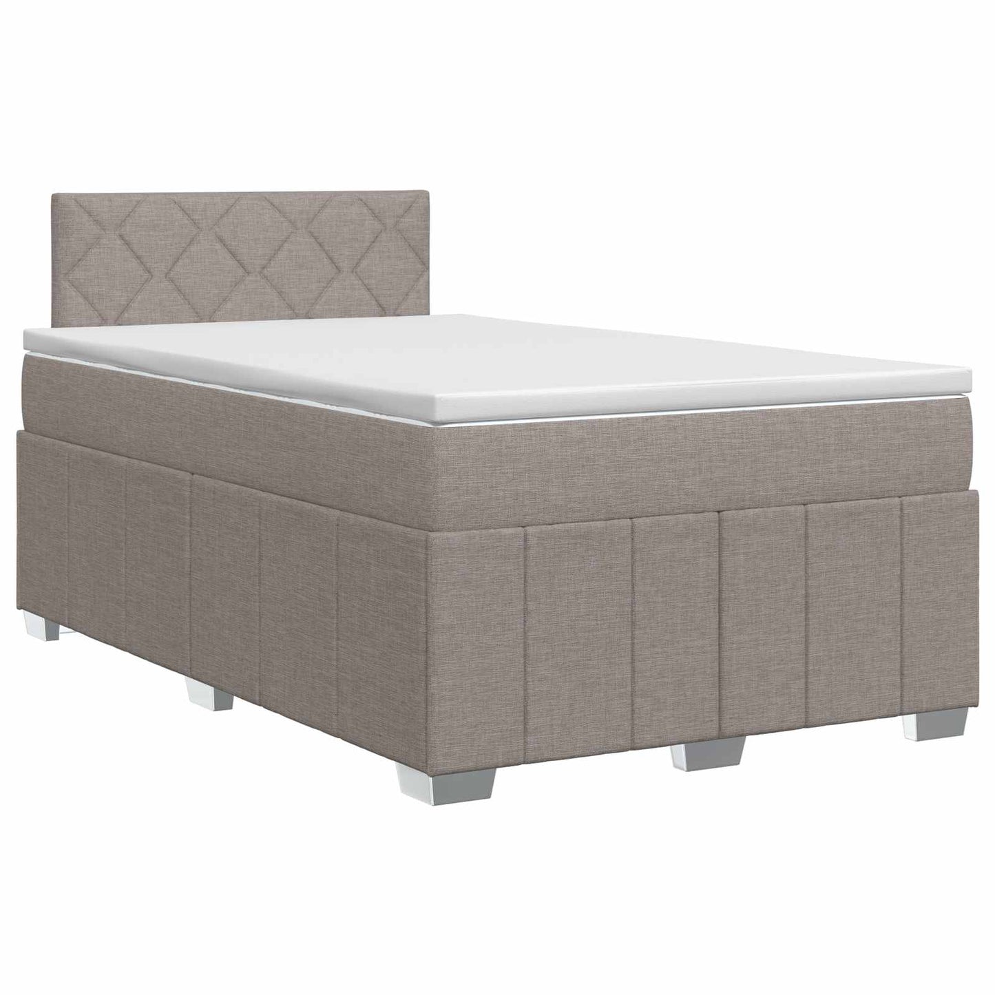 vidaXL Κρεβάτι box spring με στρώμα Taupe 120 x 200 cm Ύφασμα
