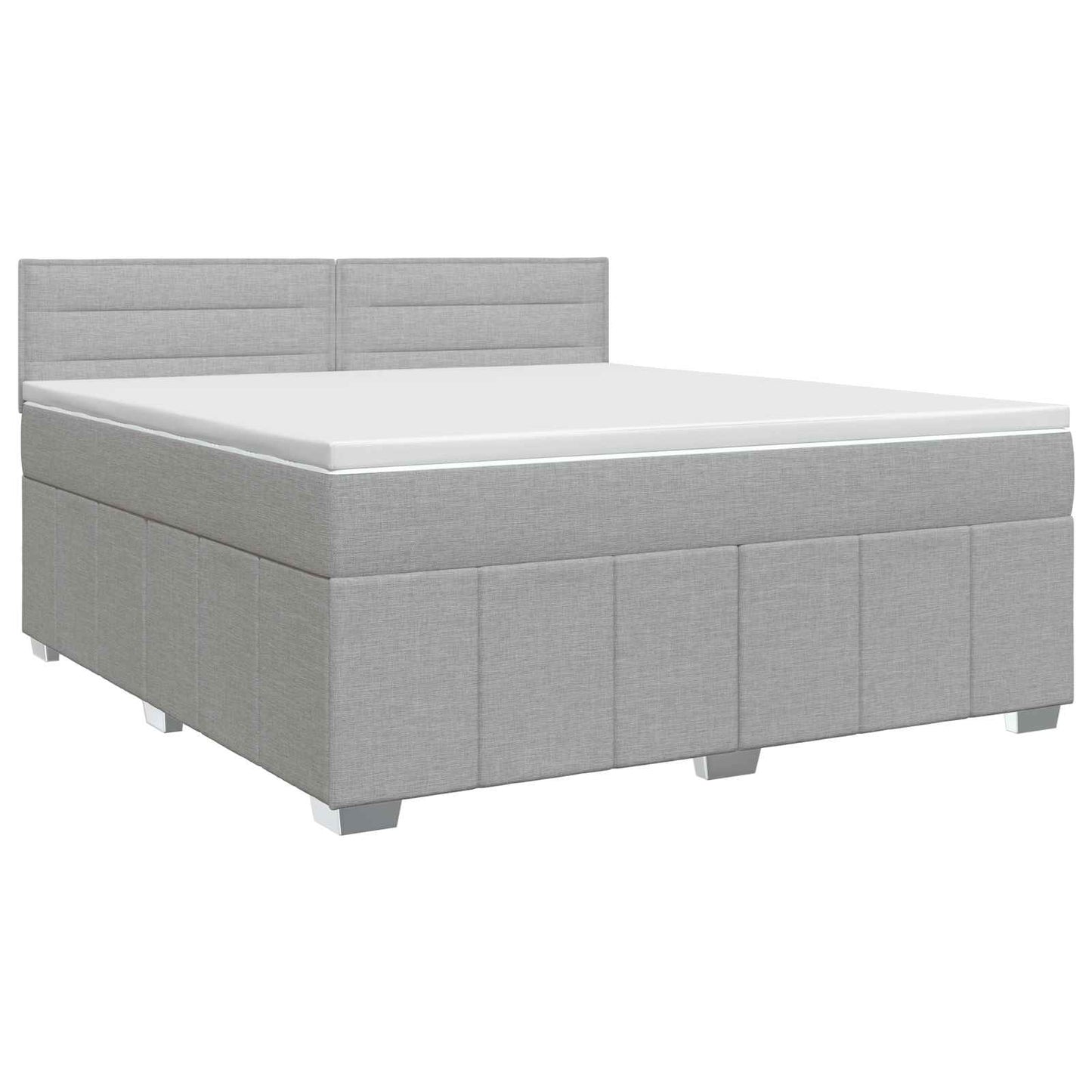 vidaXL Κρεβάτι box spring με στρώμα Ανοιχτό γκρι 140 x 200 cm Ύφασμα