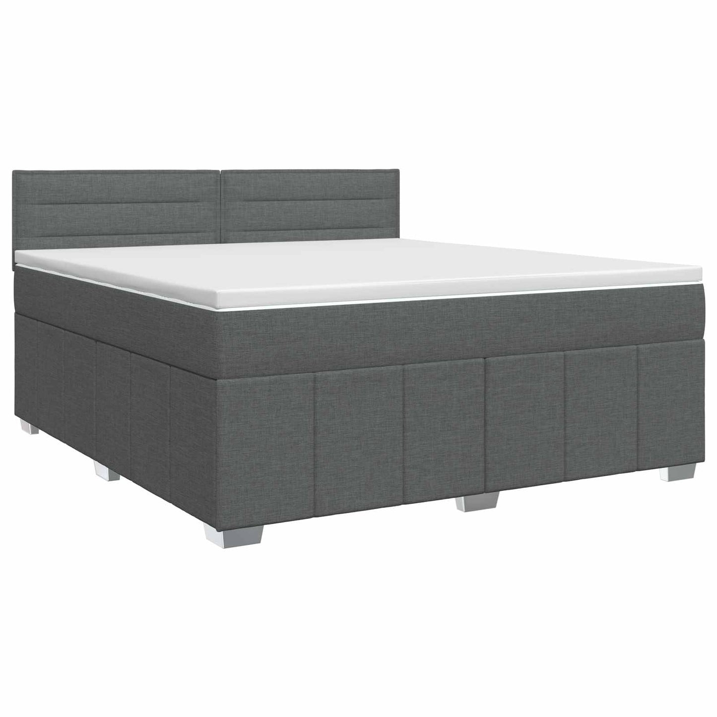 vidaXL Κρεβάτι box spring με στρώμα Σκούρο Γκρι 140 x 200 cm Ύφασμα