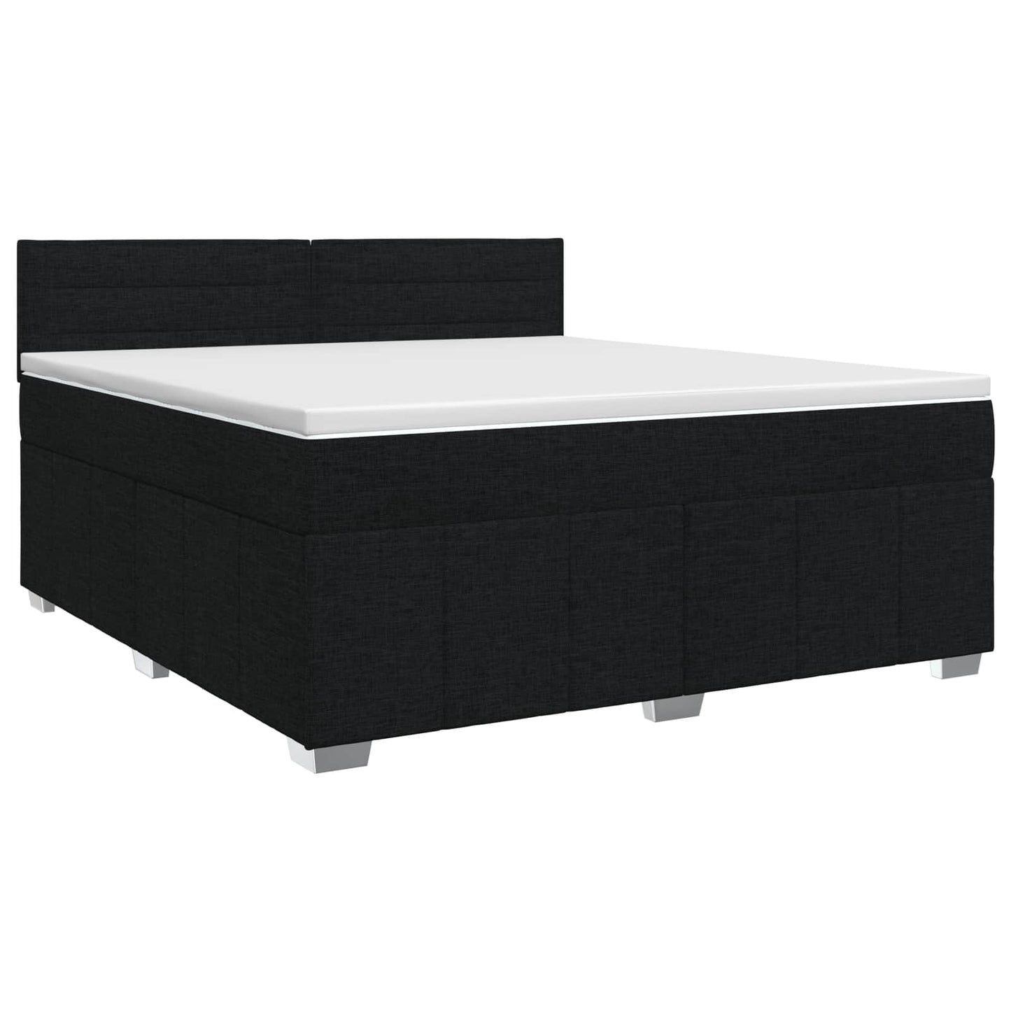 vidaXL Κρεβάτι box spring με στρώμα Μαύρο 140 x 200 cm Ύφασμα