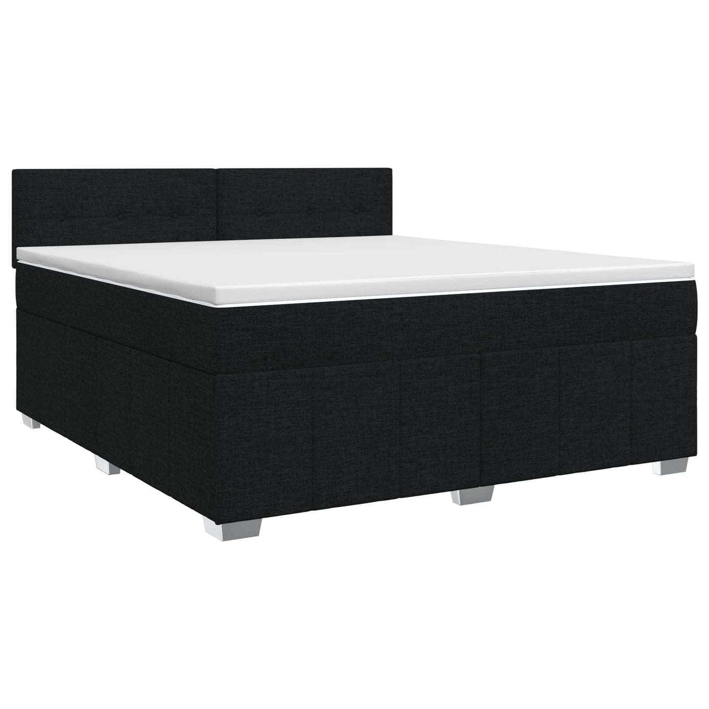 vidaXL Κρεβάτι box spring με στρώμα Μαύρο 140 x 200 cm Ύφασμα