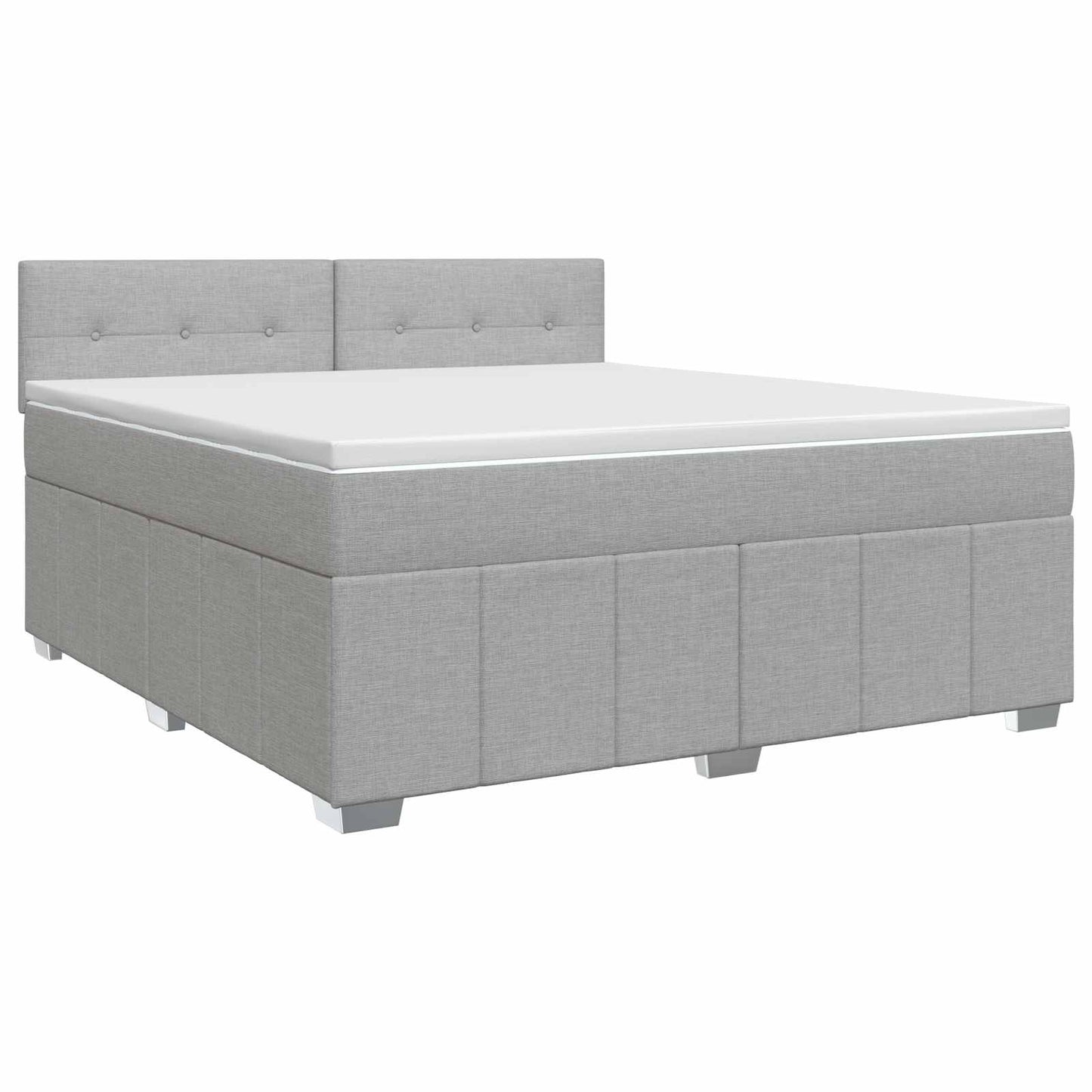 vidaXL Κρεβάτι box spring με στρώμα Ανοιχτό γκρι 160 x 200 cm Ύφασμα