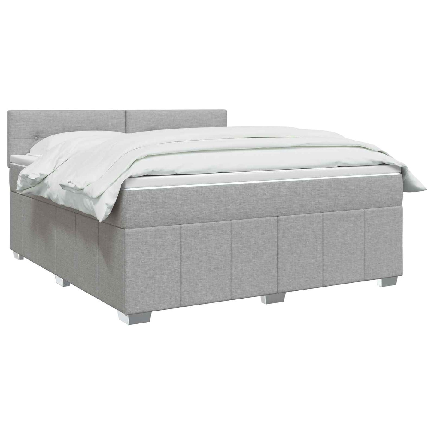 vidaXL Κρεβάτι box spring με στρώμα Ανοιχτό γκρι 160 x 200 cm Ύφασμα