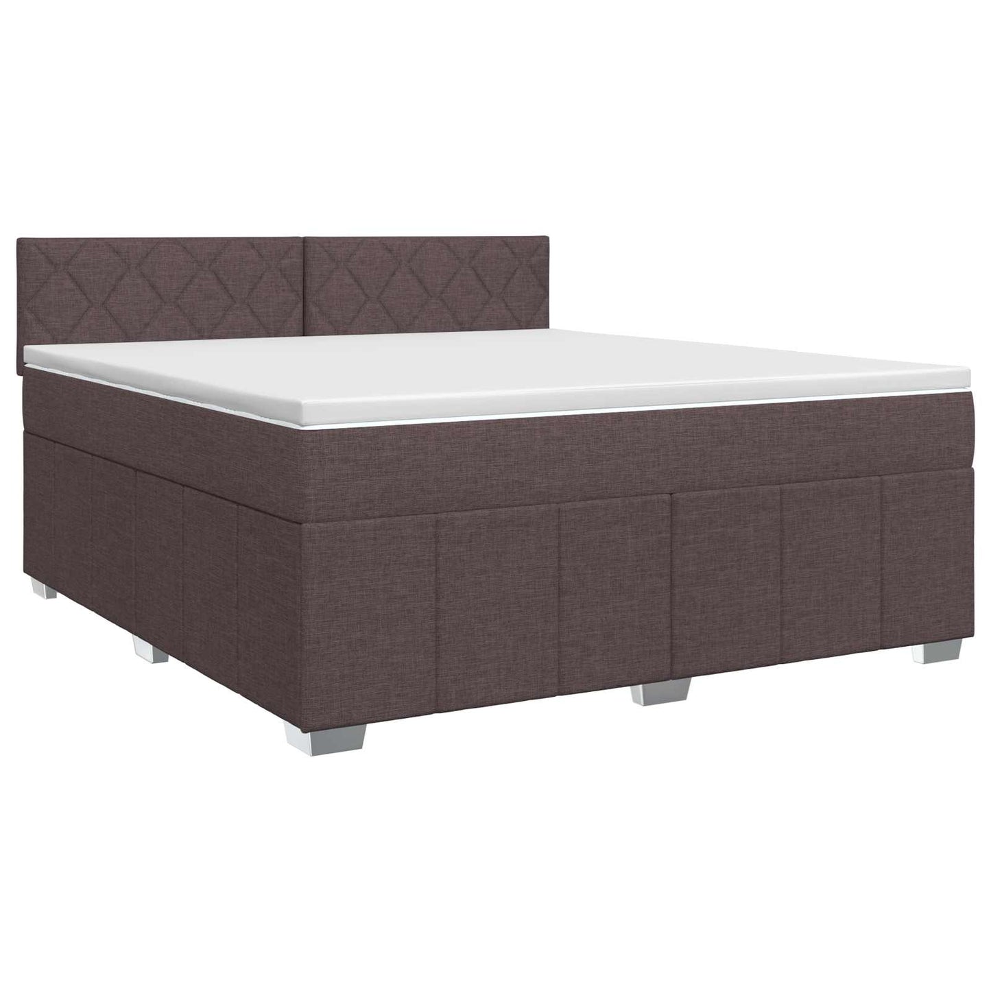 vidaXL Κρεβάτι box spring με στρώμα Σκούρο Καφέ 160 x 200 cm Ύφασμα